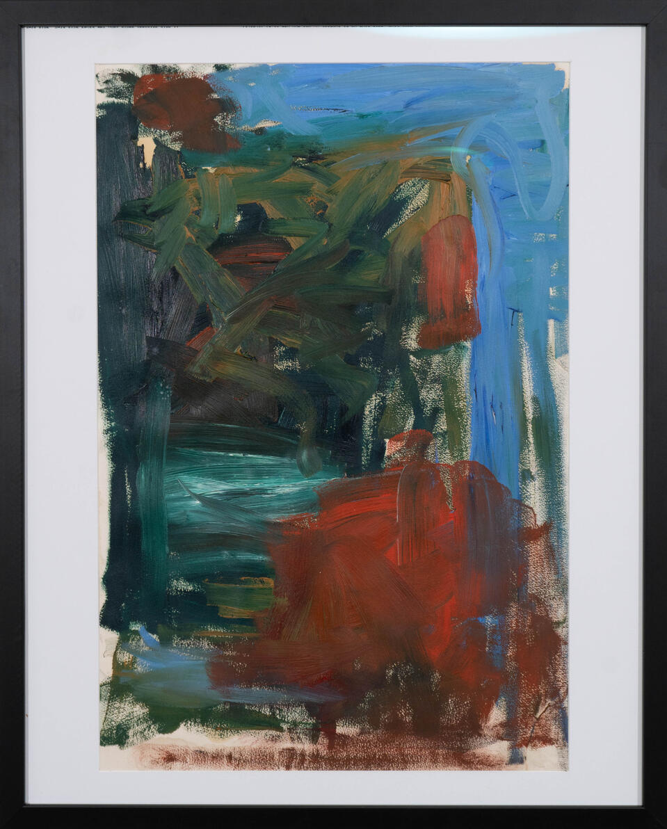 Oil on found paper (framed) 26" x 32" 2018