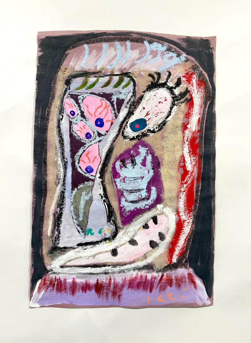 "Facelift" Oil stick on paper 12" x 17" 2025