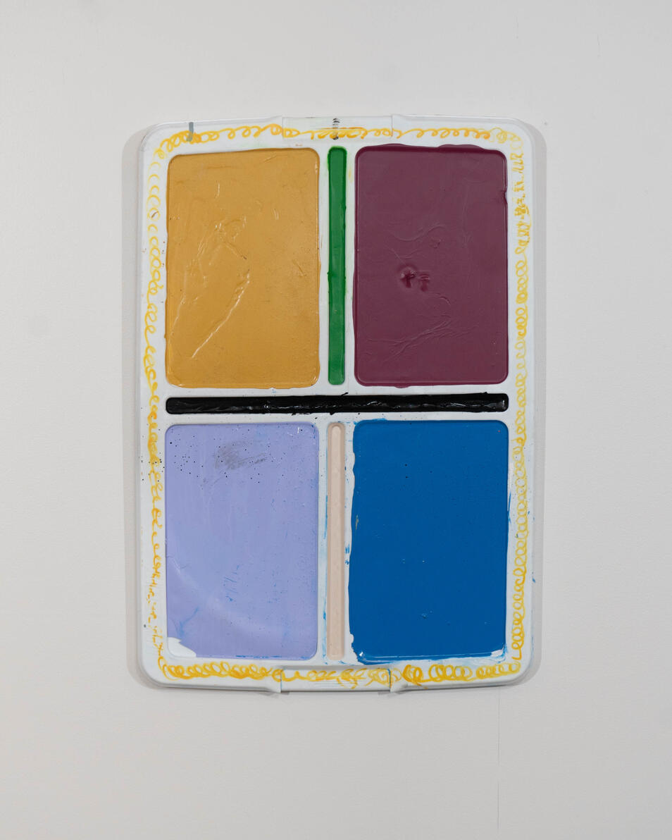 "Untitled (Lid)" Latex house paint on found object 20: x 12" (sold) 2020