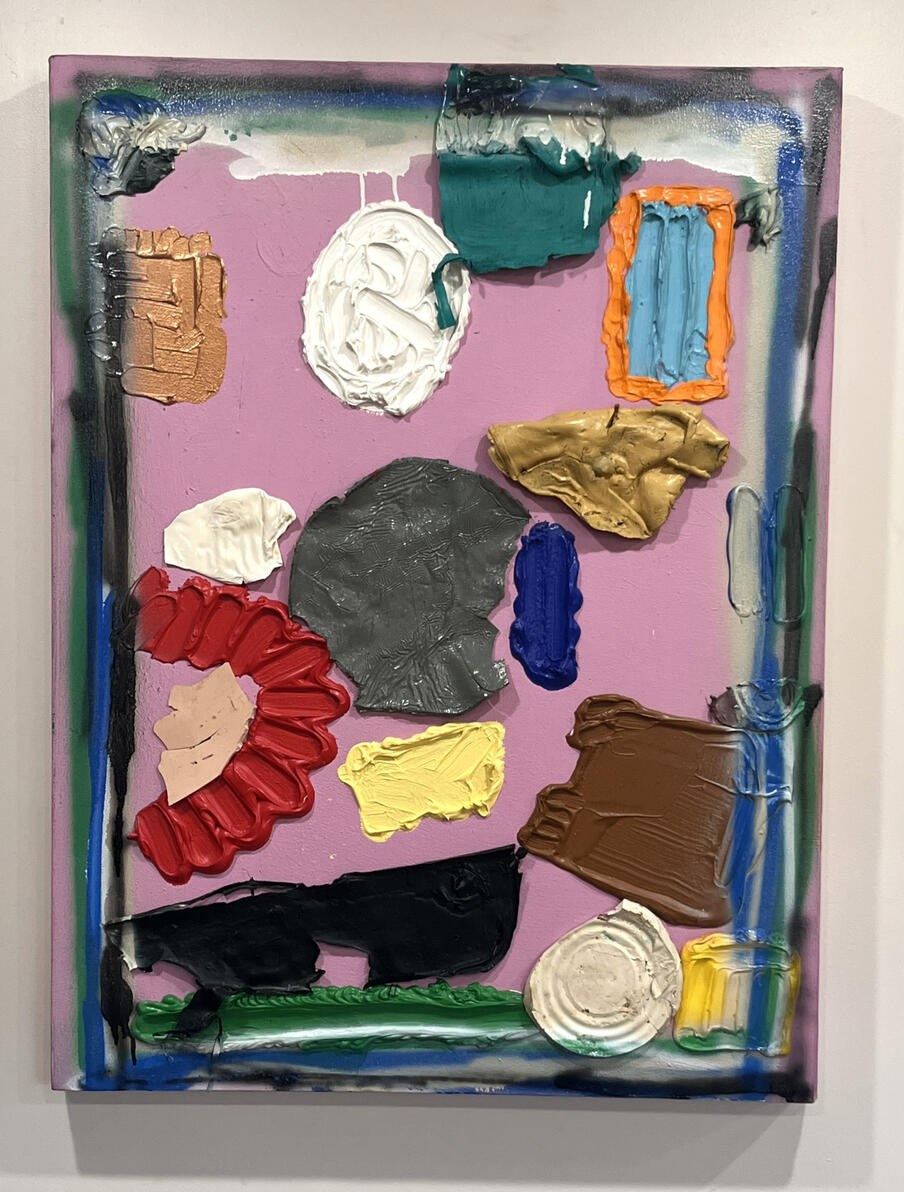 &quot;Excessive use of force&quot; Latex, dried latex, dried acrylic and spray paint on canvas