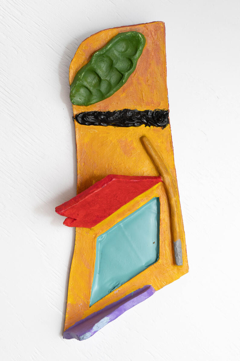 "Outerlands" Oil, silicone, latex and metal on stoneware 16" x 8' x 4" 2020