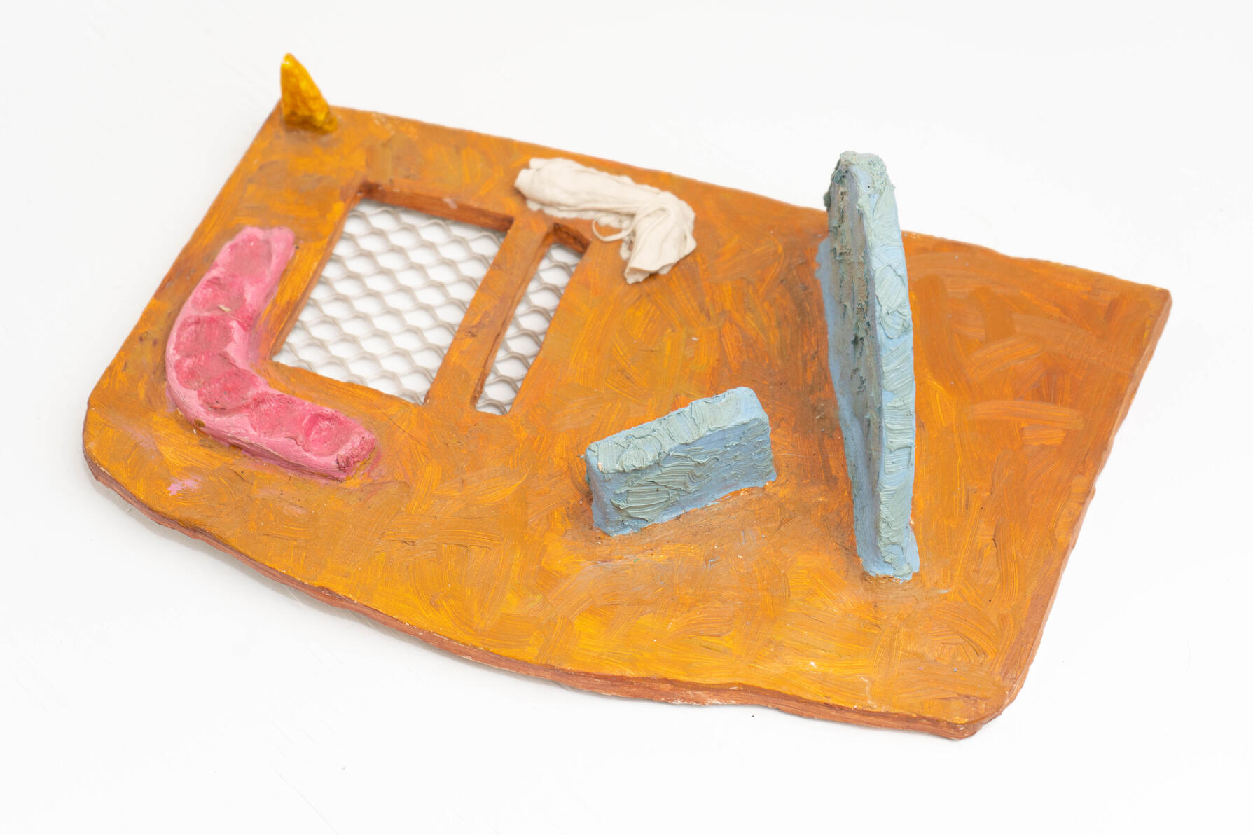 "Newland" Oil, silicone and metal on stoneware 12" x 7" x 4" 2020